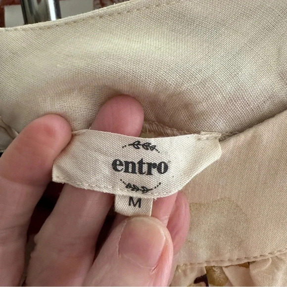 Entro Floral Ruffled Tunic Dress size Medium Belted Vacation Cruise Dress Up - Picture 7 of 9